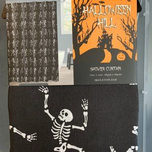 HALLOWEEN HORROR SKELETON NWT SHOWER CURTAIN HOME GOODS